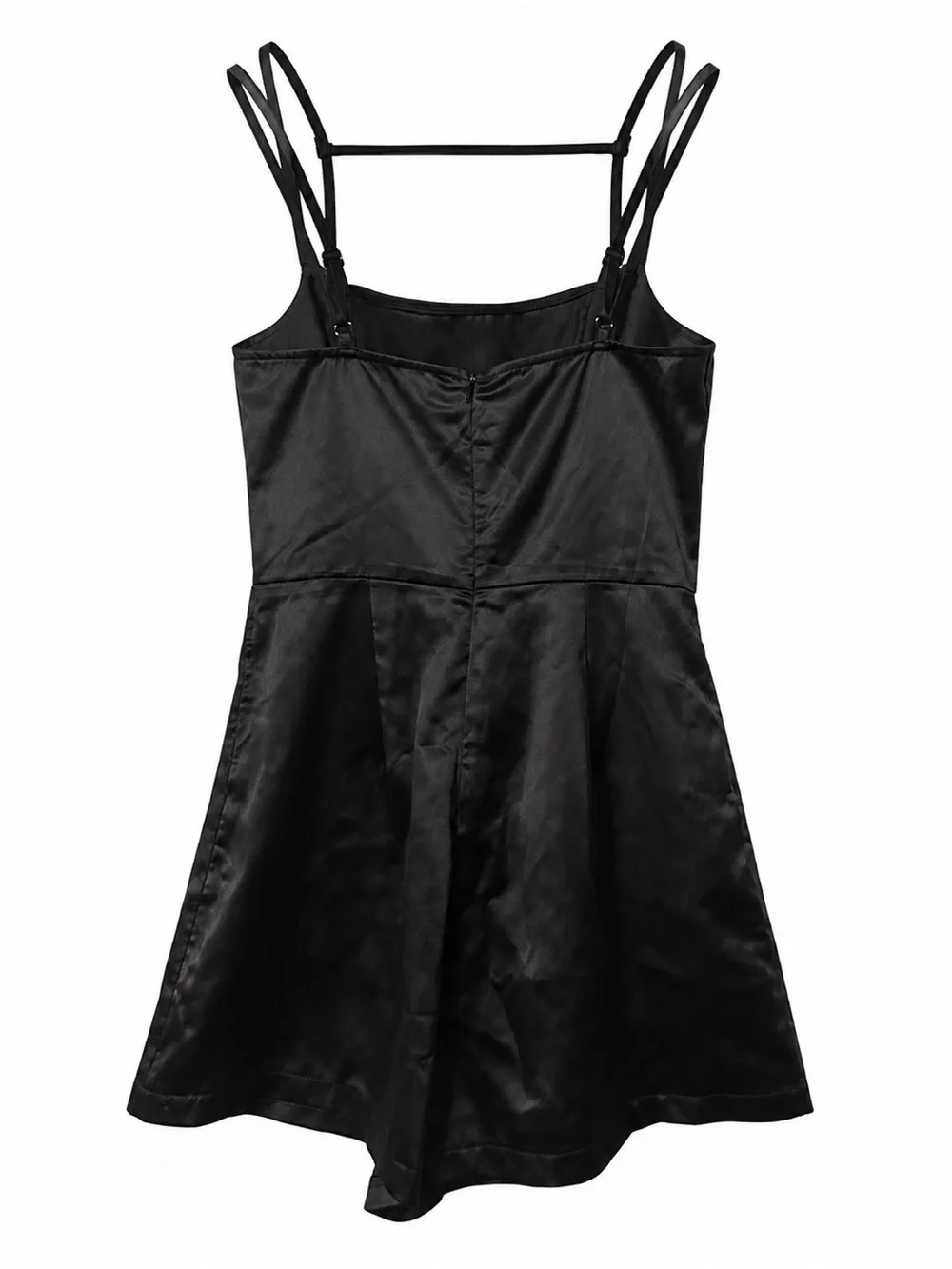 Missguided Black Satin Strappy Romper